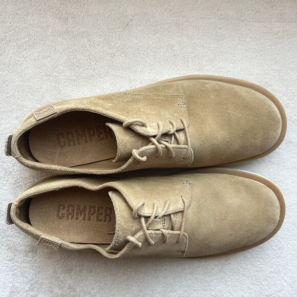 Camper Wagon Tan Brown Nubuck Leather Men EU 42 US 9 Lace Up Brogue Oxfords - Picture 7 of 16